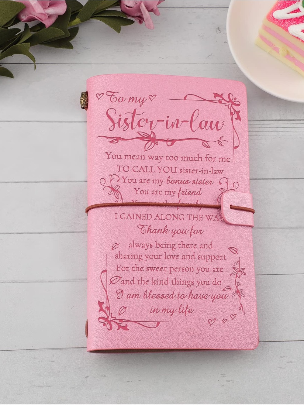 NWT My Sister-in-Law Pink Faux Leather Journal Notebook Gift Sentimental Journal